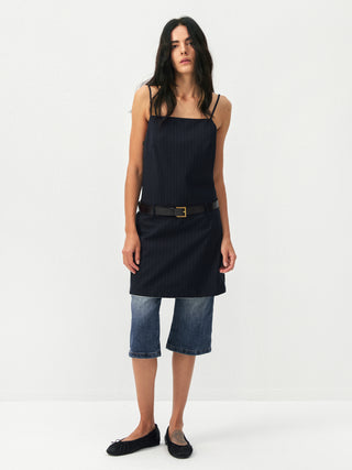 CUBIC Pinstripe Straight-Neck Camisole Top