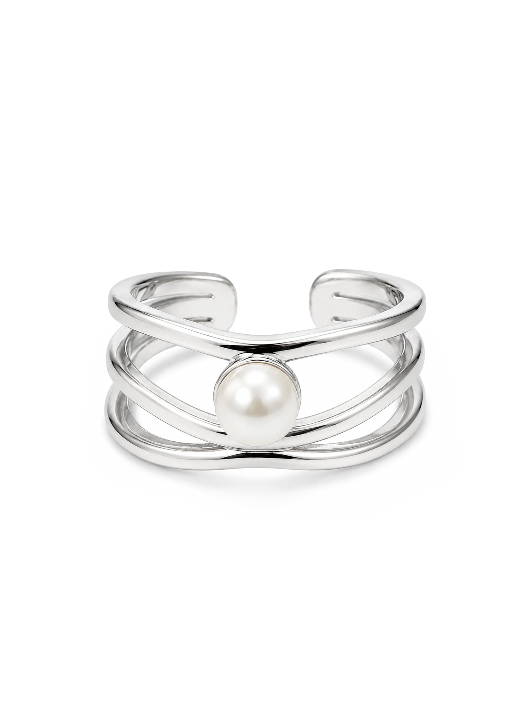 Three-Band Layered Pearl Ring-1