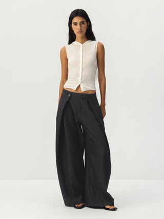 CUBIC Draped Wide Leg Trousers