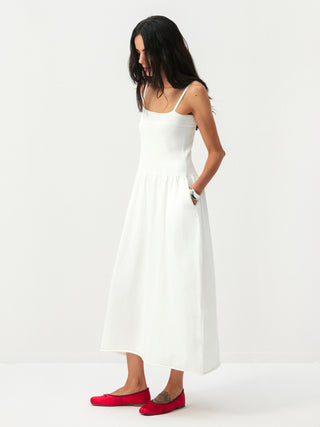 CUBIC Lyocell-Wool Blend Drop-Waist Midi Dress