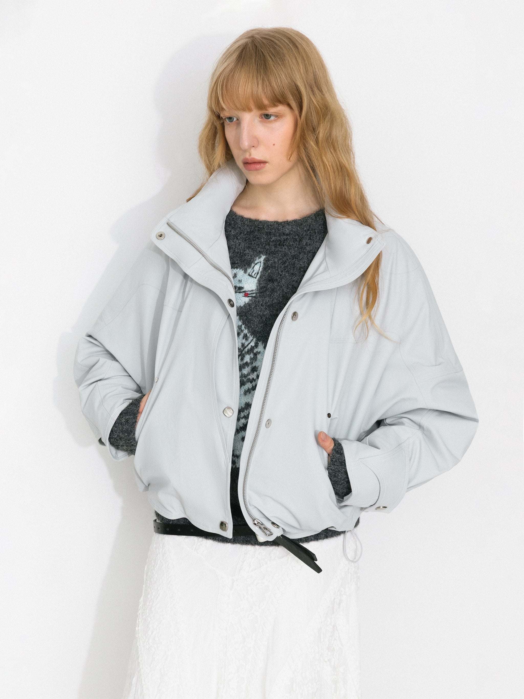 Relaxed Utility Drawstring Hem Down Jacket-1