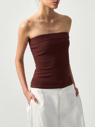 Sculpted Textured Fitted Knit Top
