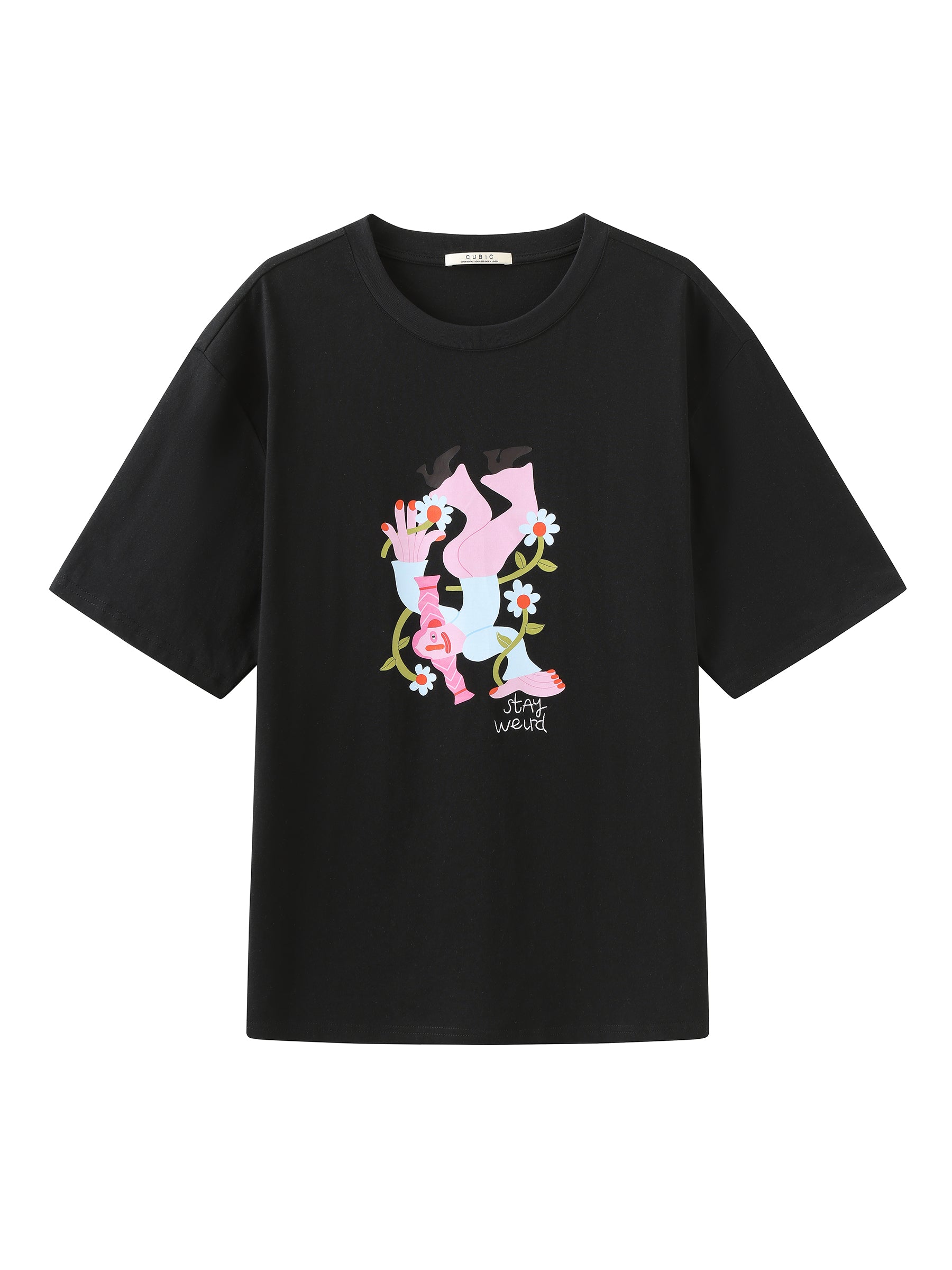 Stay Weird Oversized Printed T-Shirt-16