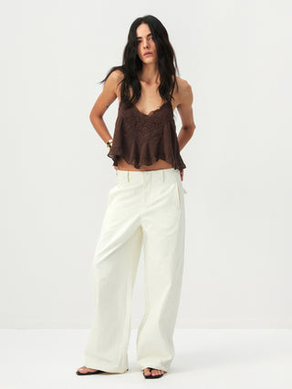CUBIC 100%Cotton Casual Wide-Leg Trousers