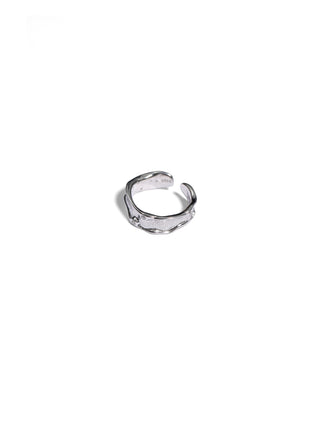 Adjustable Geometric Ruched Zircon Open Ring