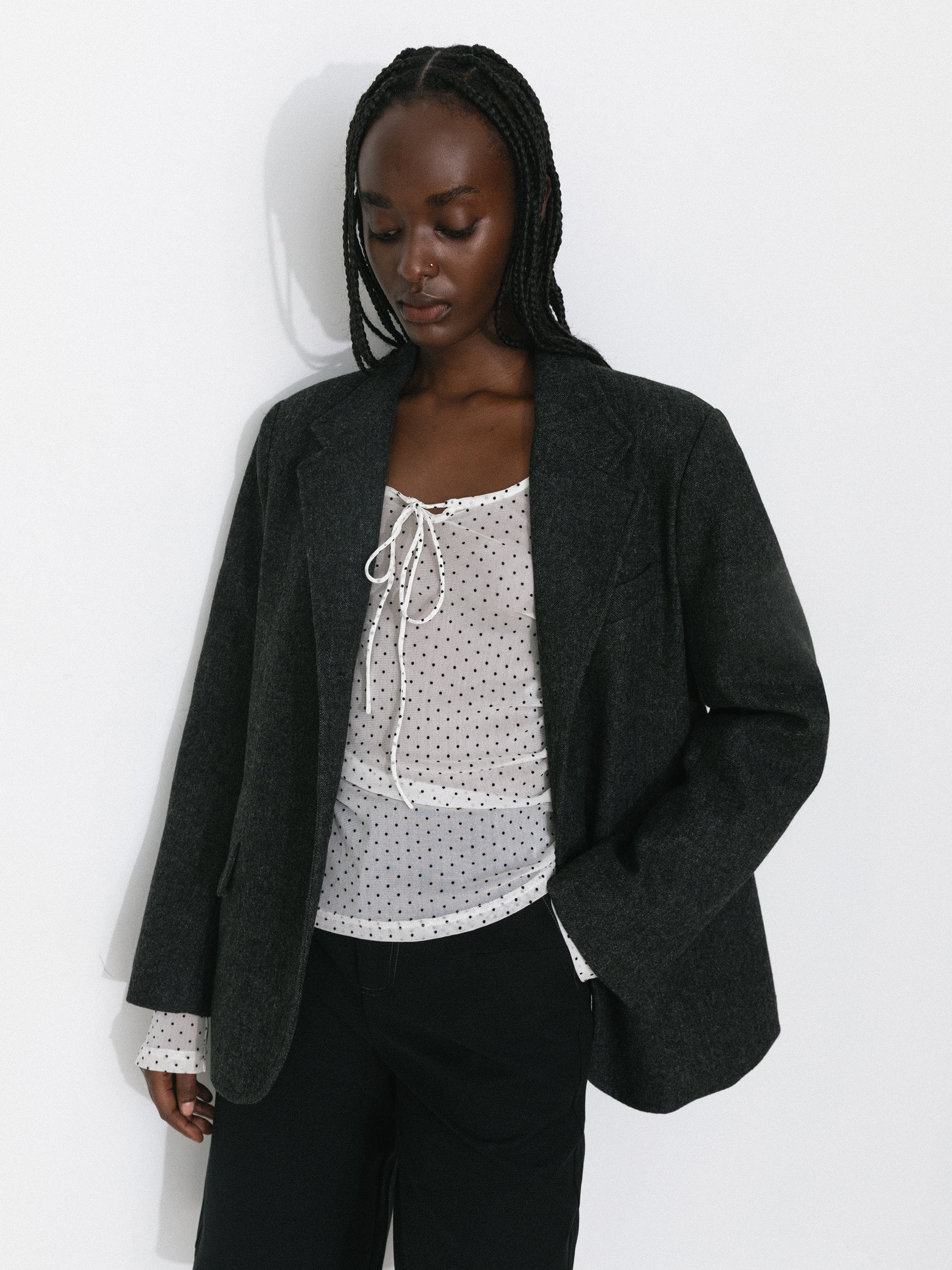Classic Wool-Blend Tailored Down Coat