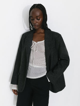 Classic Wool-Blend Tailored Down Coat
