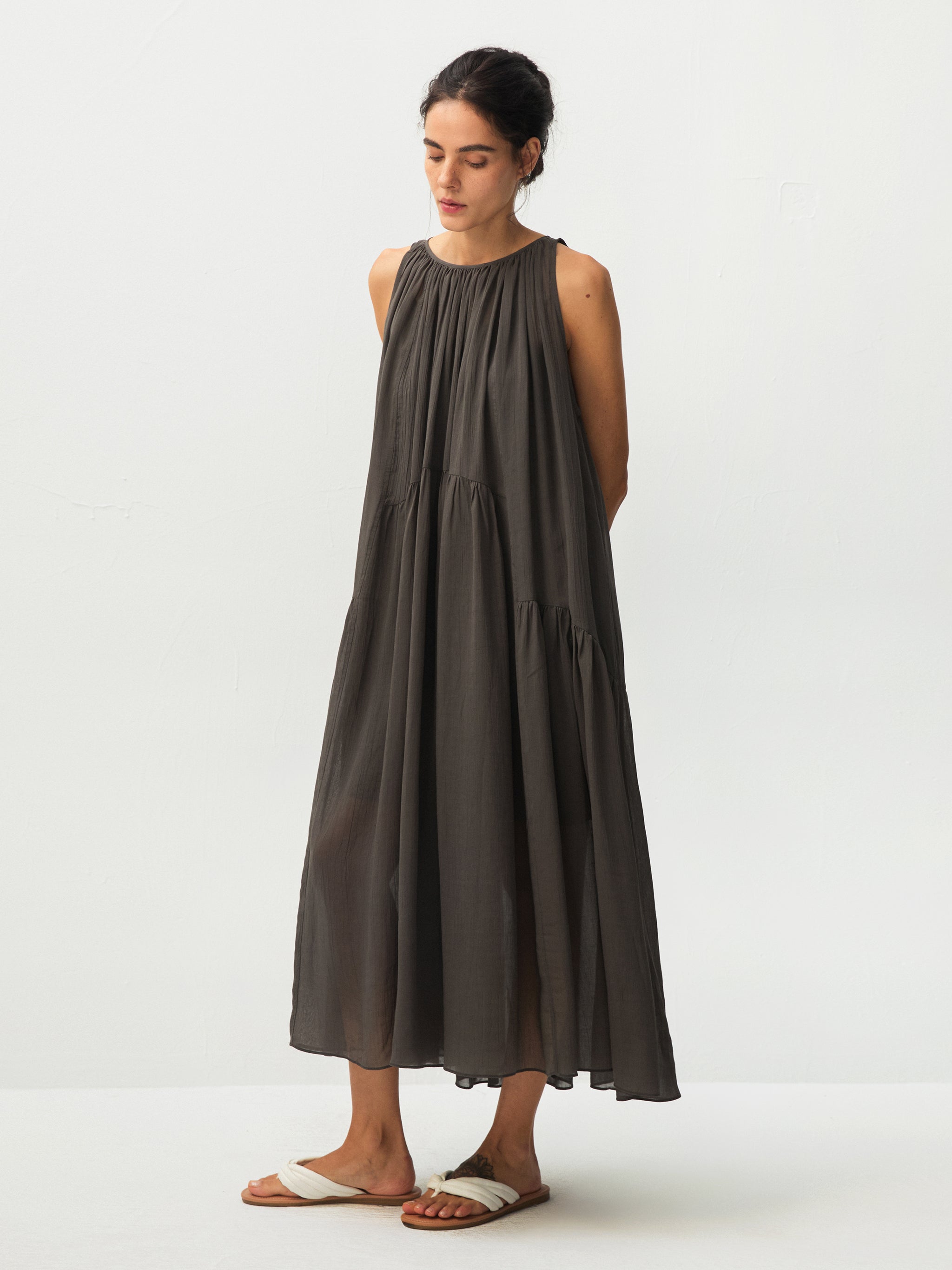 CUBIC Tiered Halter Neck Lyocell Midi Dress