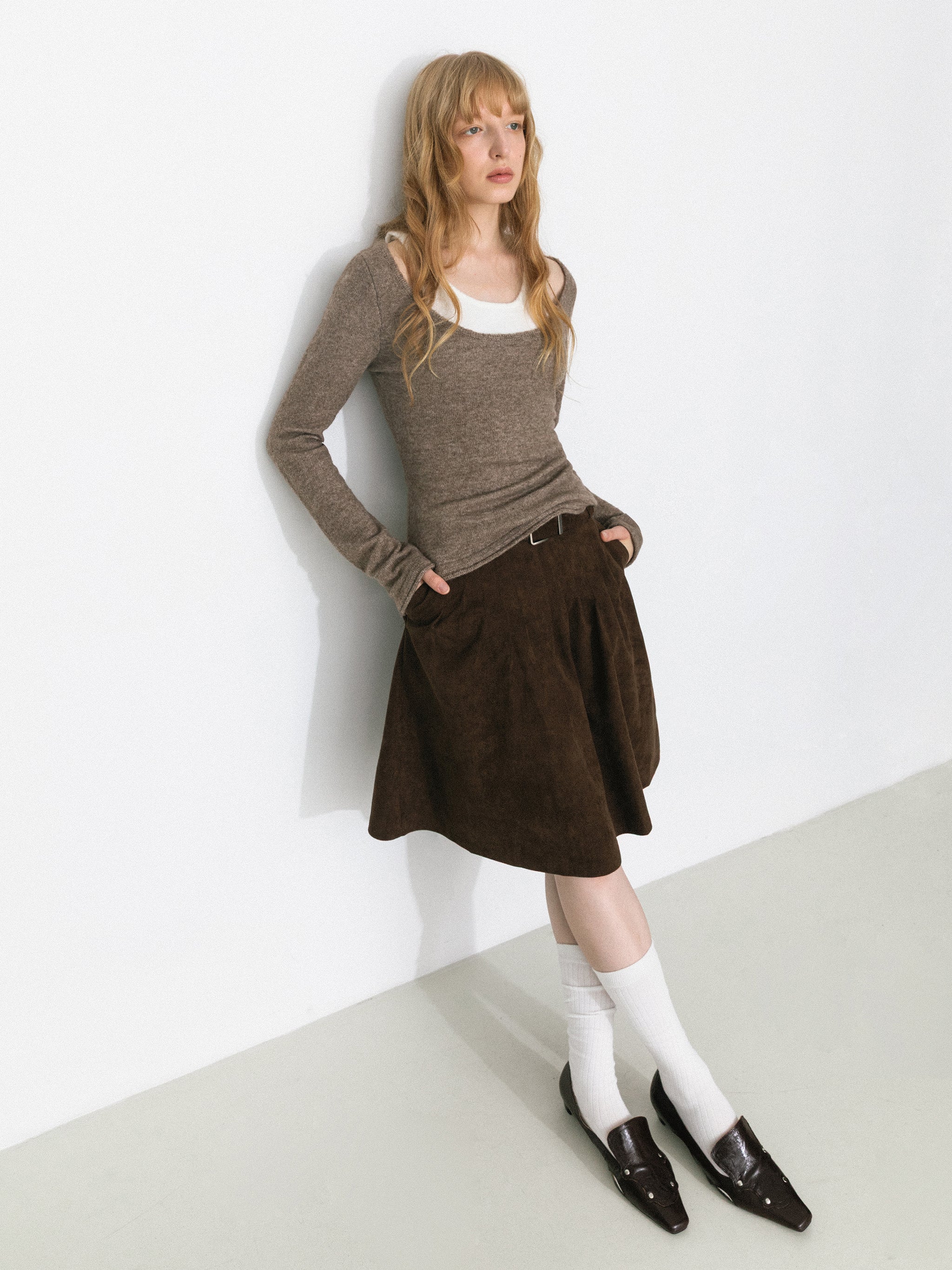 Classic Boat Neck Faux-Layer Top-3
