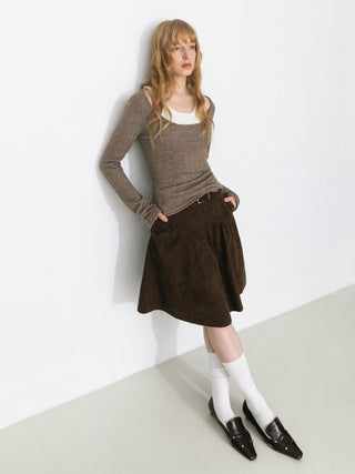 Classic Boat Neck Faux-Layer Top