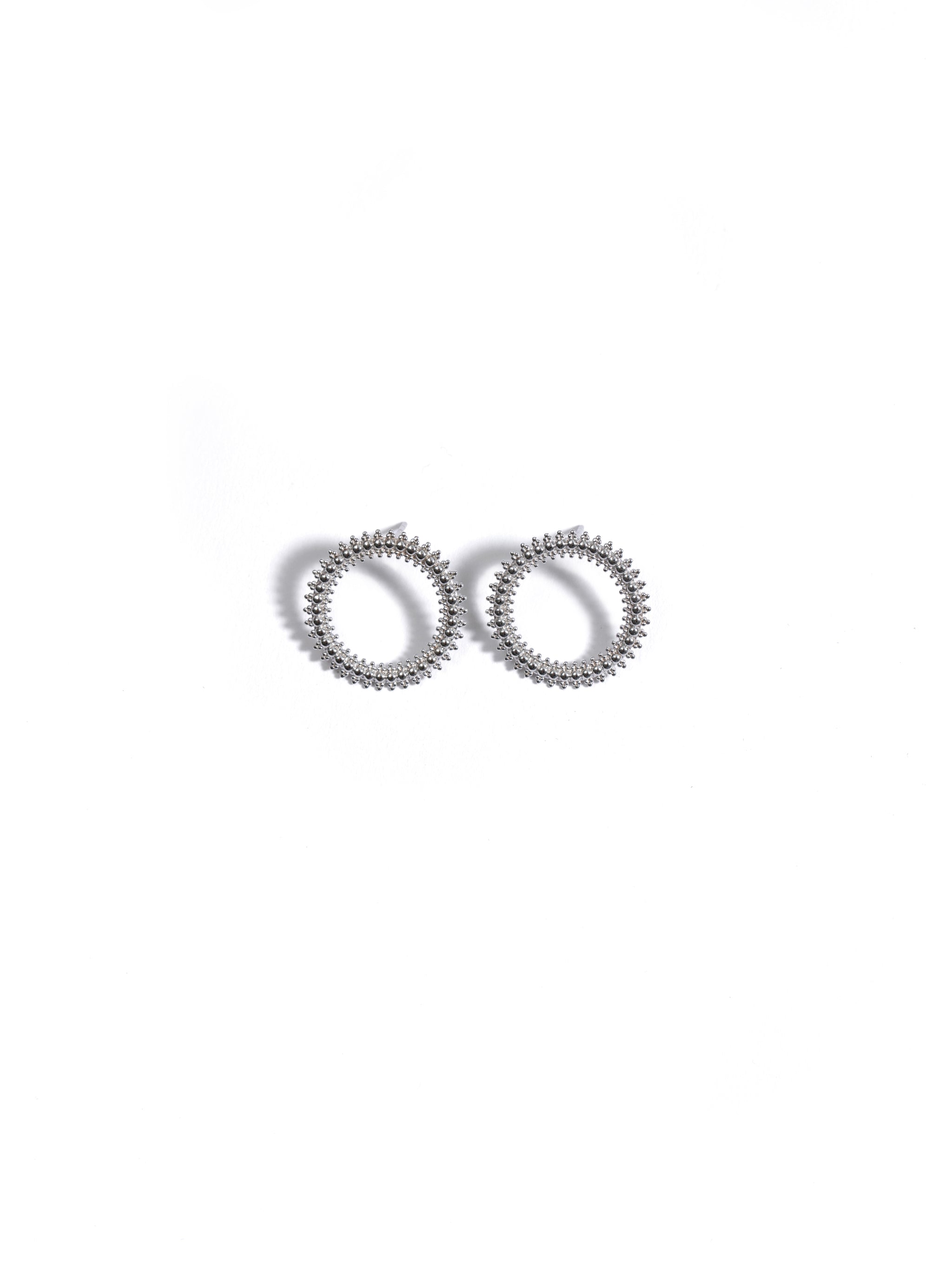 Beaded Circle Stud Earrings