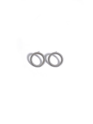 Beaded Circle Stud Earrings