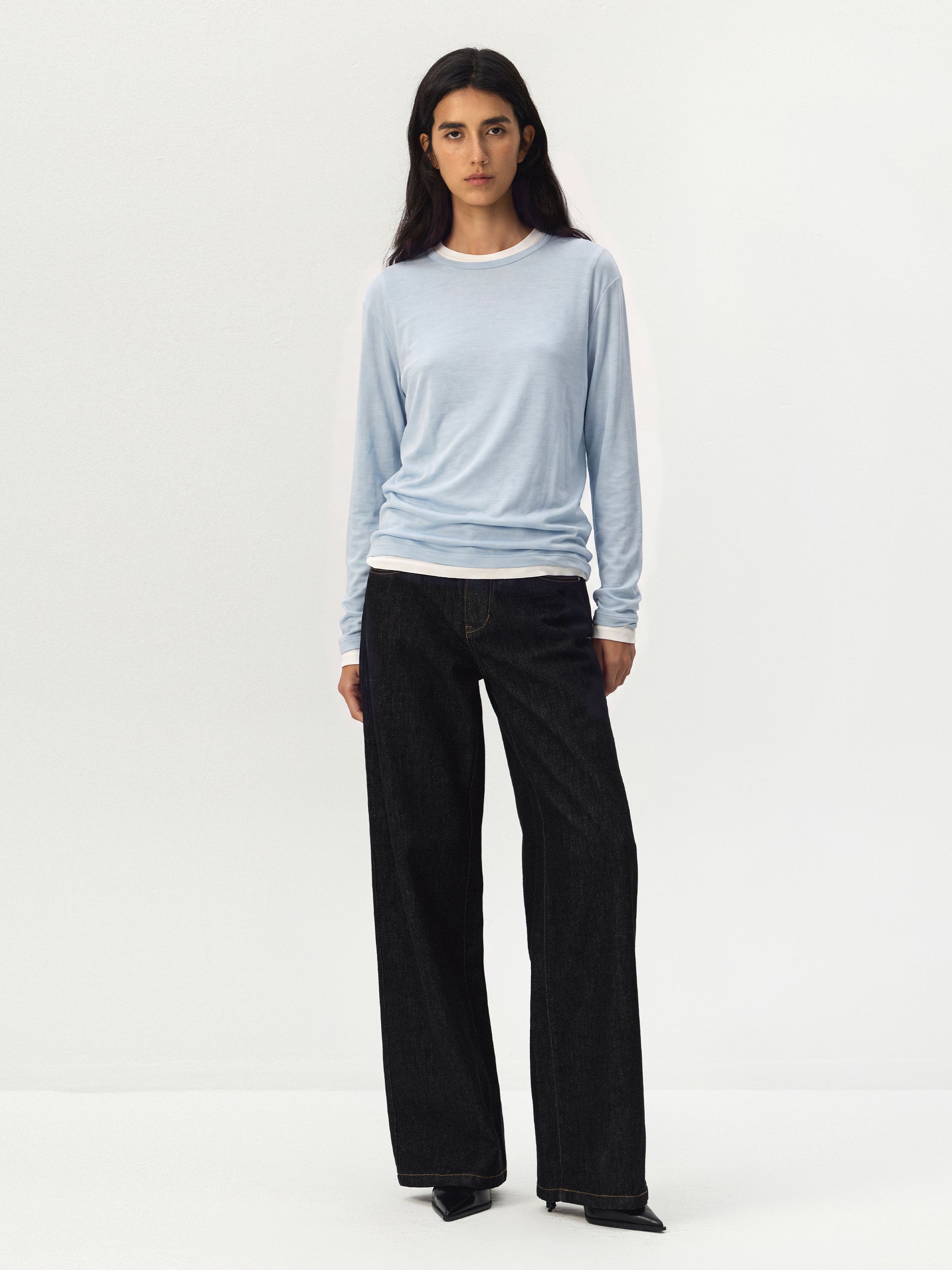 CUBIC Layered Crew Neck Top