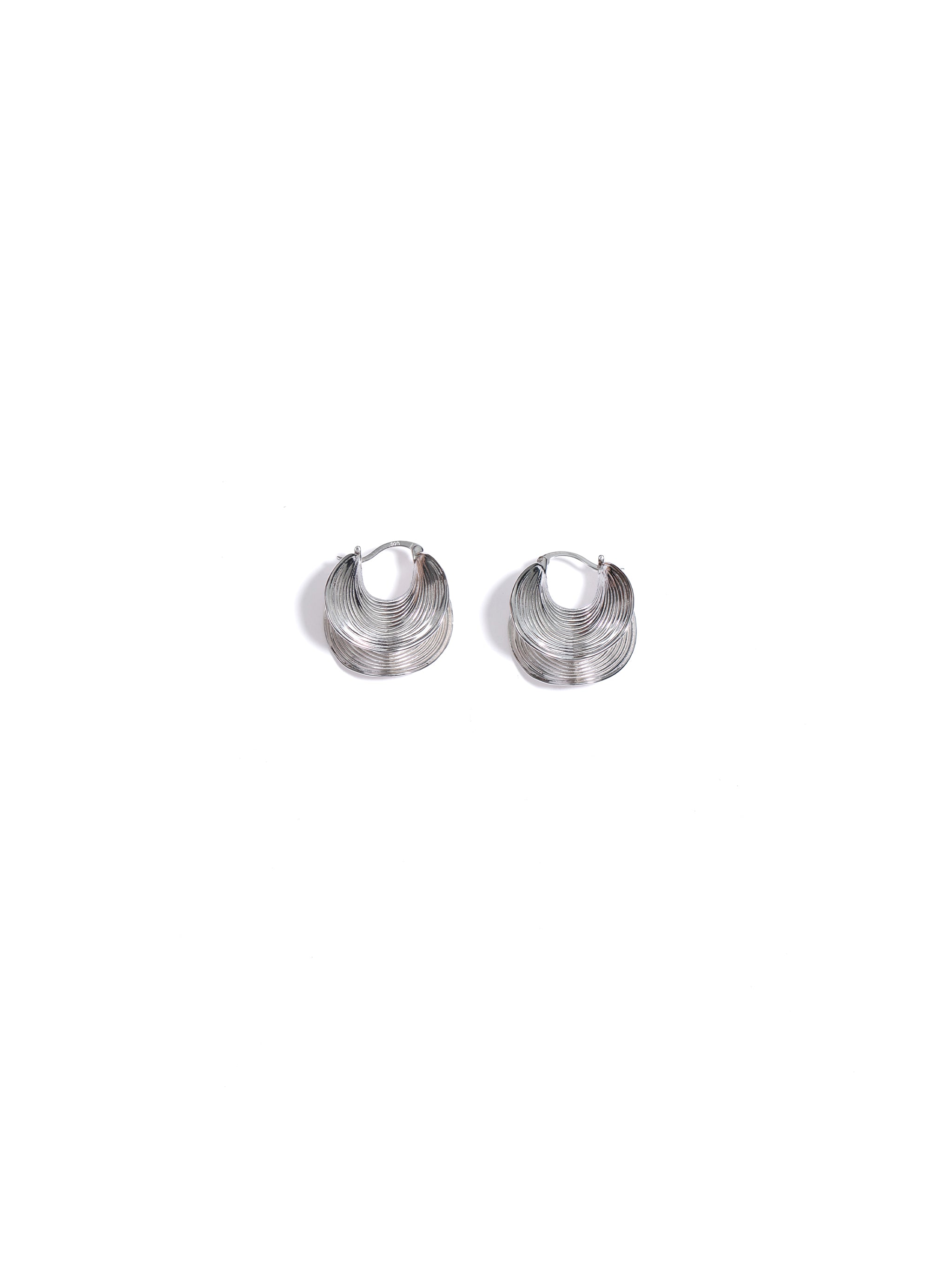 Layered Ripple Hoop Earrings
