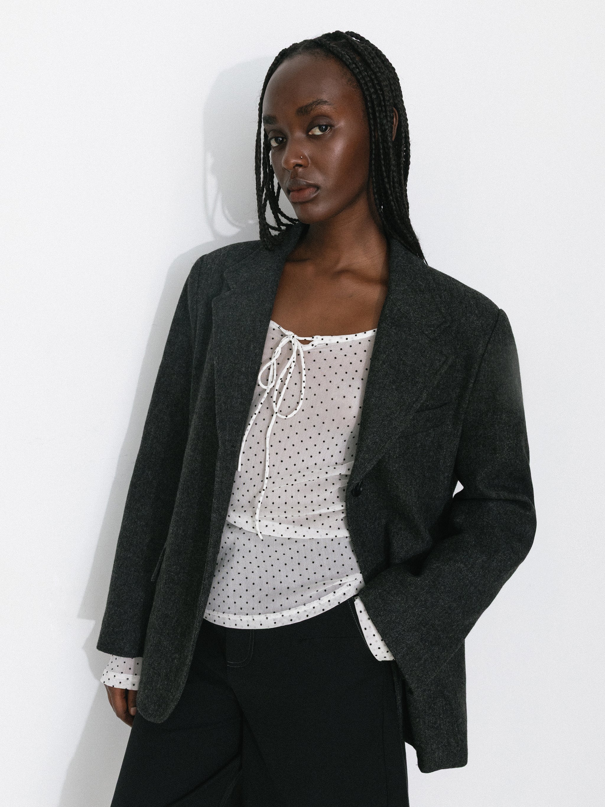 Retro Polka Dot Sheer Acetate Mesh Top-5