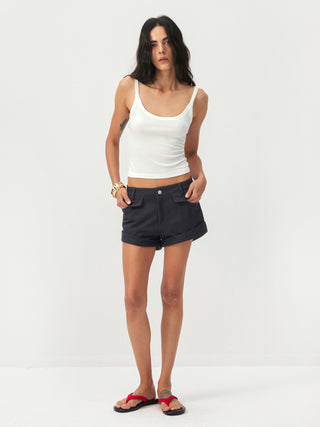 CUBIC Cotton-Blend Rolled-Cuff Utility Shorts