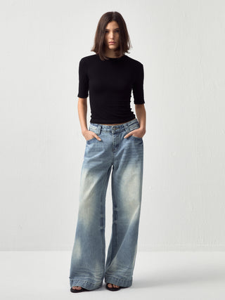 CUBIC Vintage Low-Rise Wide-Leg Jeans