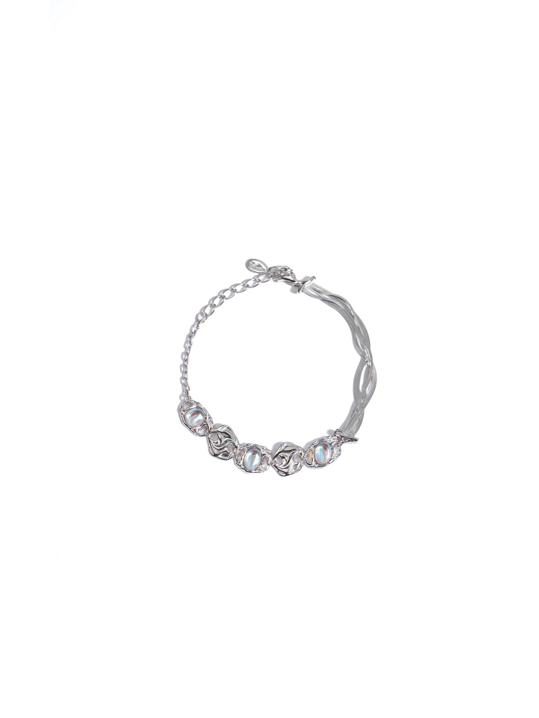 Textured Gemstone Chain Bracelet