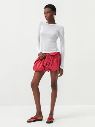 CUBIC Red High-Waisted Balloon Shorts