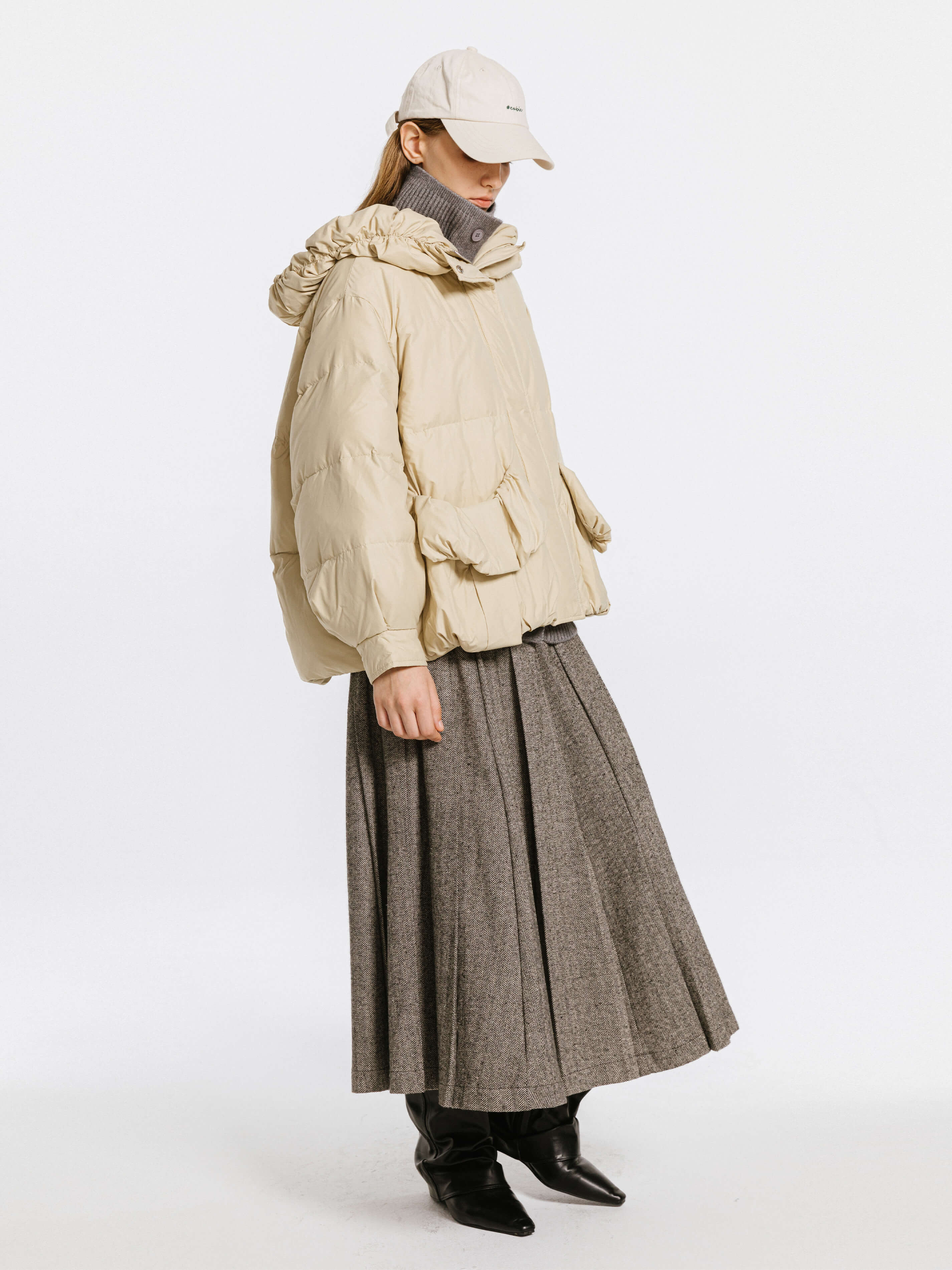 Gathered Short Puffer Jacket-7