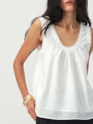 CUBIC Lace Trim Scoop Neck Sleeveless Top