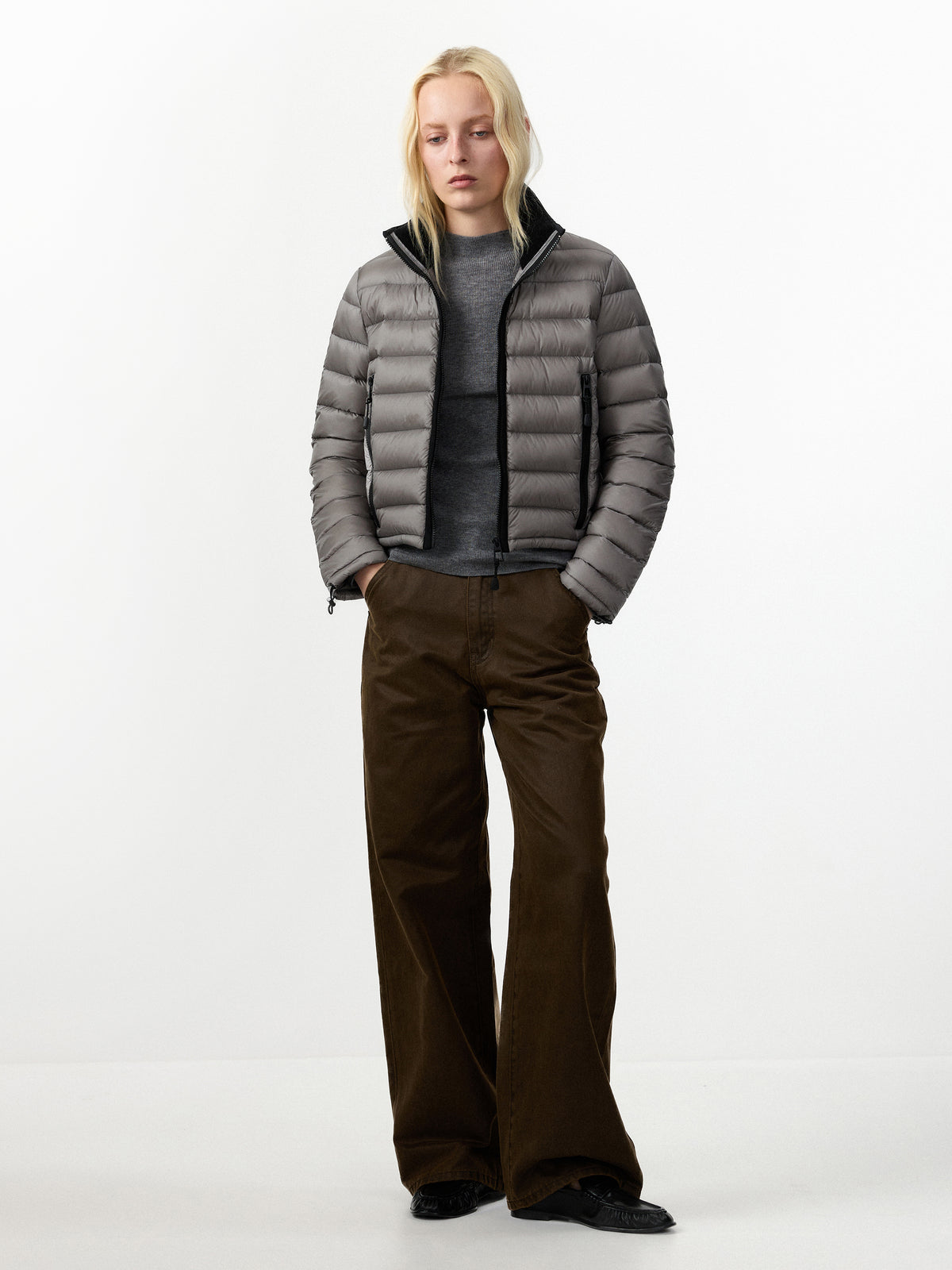 CUBIC Stand‑Collared Short Puffer Jacket-1