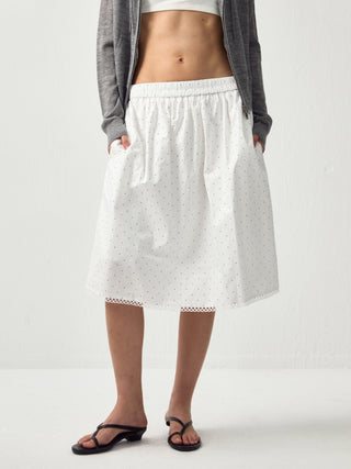 CUBIC Chic Polka Dot Lace Trim Skirt(Pre order: 7 days)