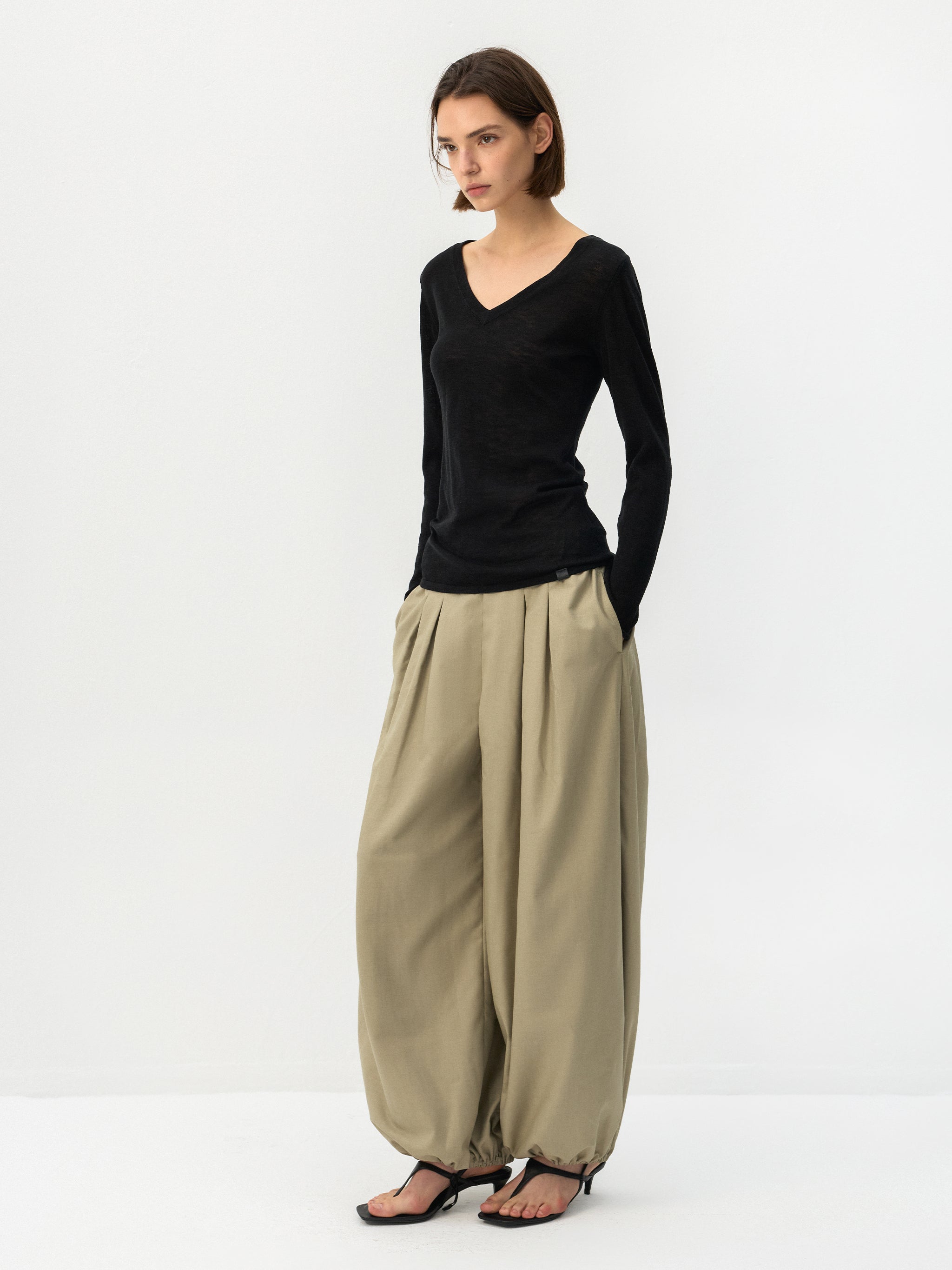 CUBIC Pleated Balloon Pants-14