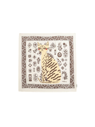 Square Silk Scarf with Animal Print