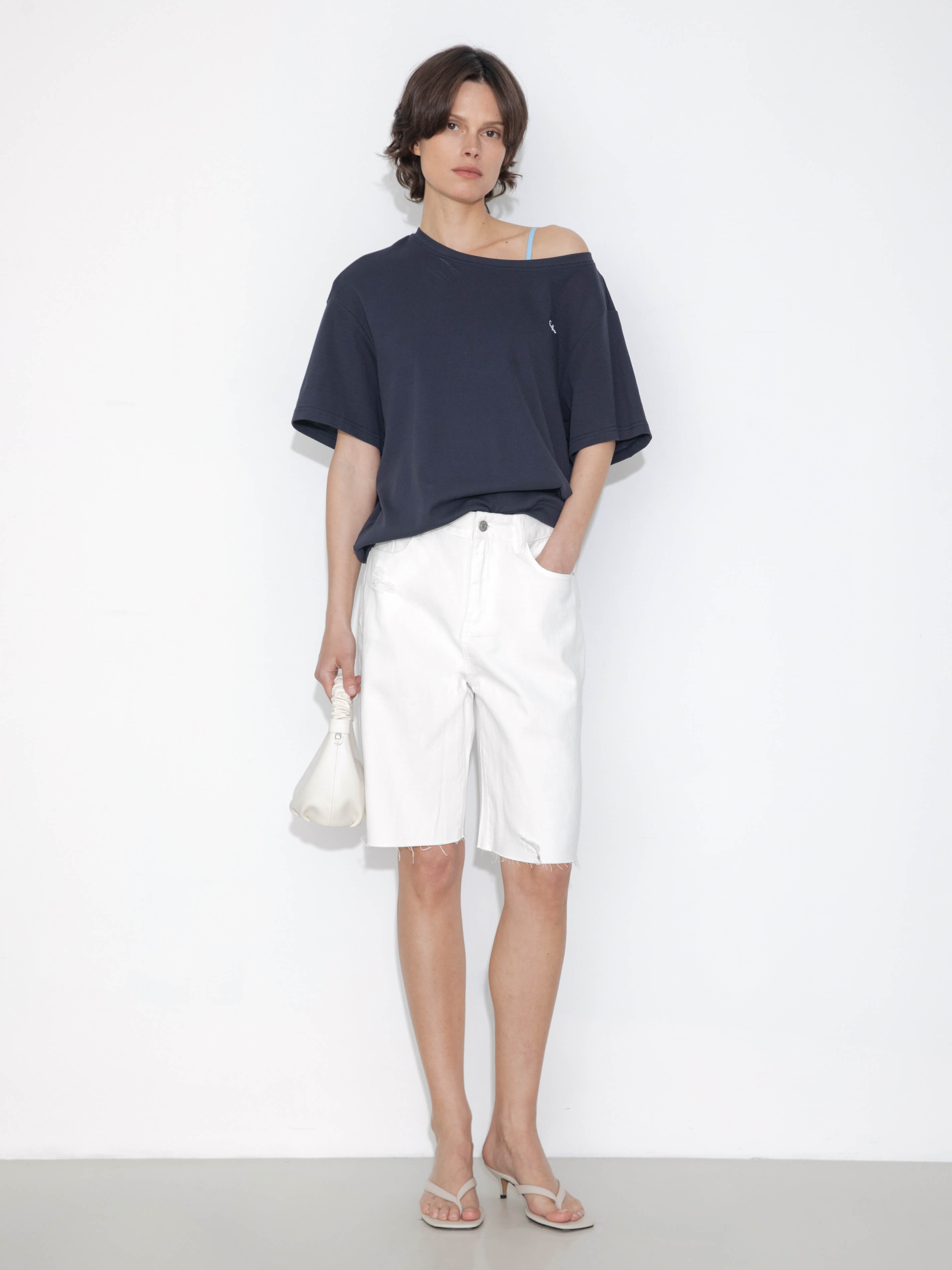 C by CUBIC Embroidered Off-Shoulder T-Shirt-2