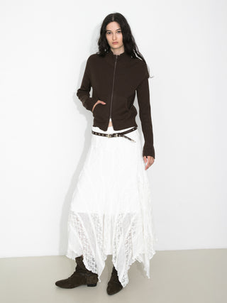 Chiffon Knit Asymmetric Maxi Dress