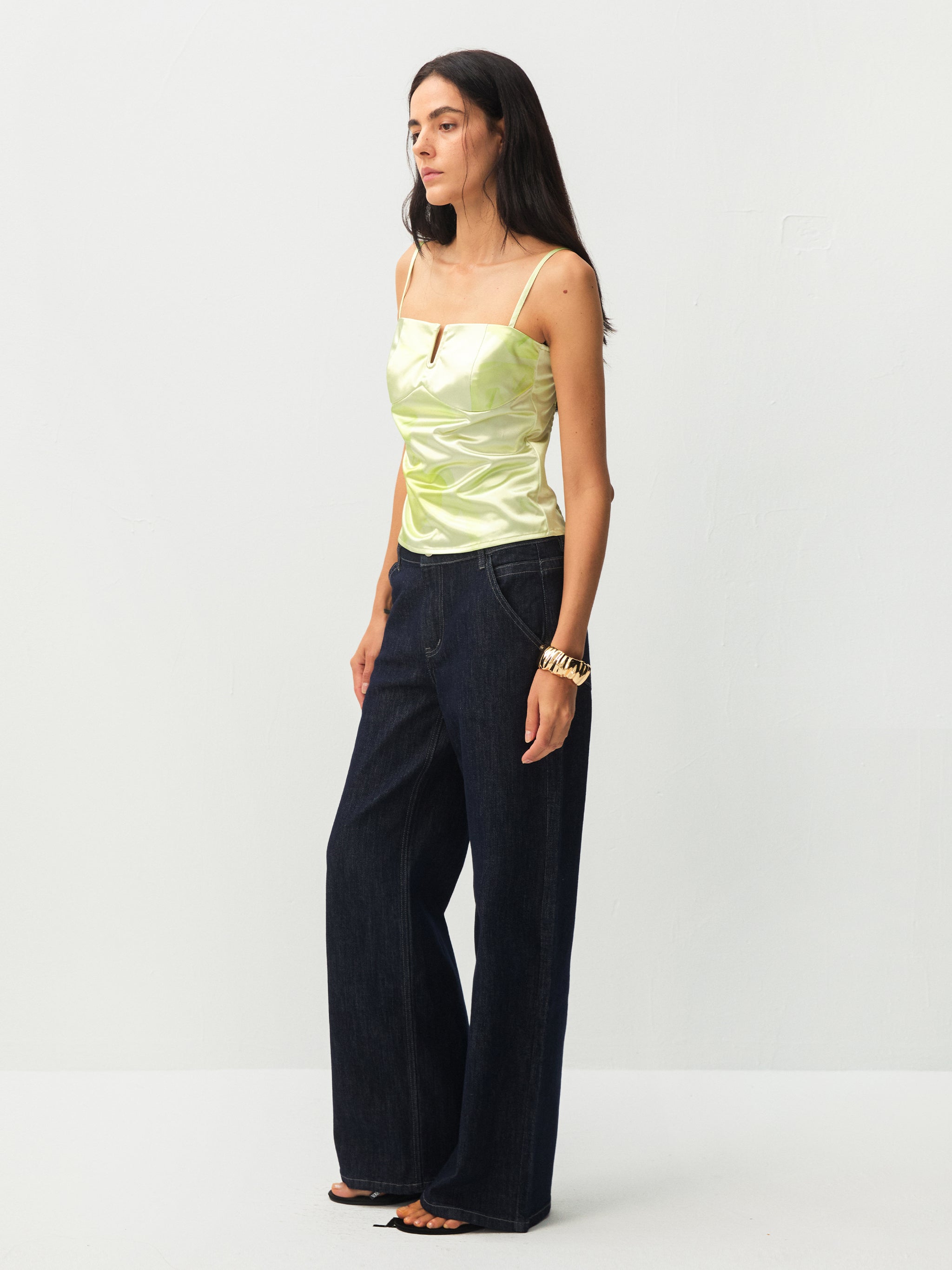 CUBIC Satin Notch Neck Camisole Top