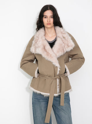 Oversized Faux Fur Hybrid Coat