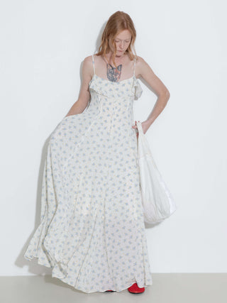 Waist Gathered Floral Sling Dress