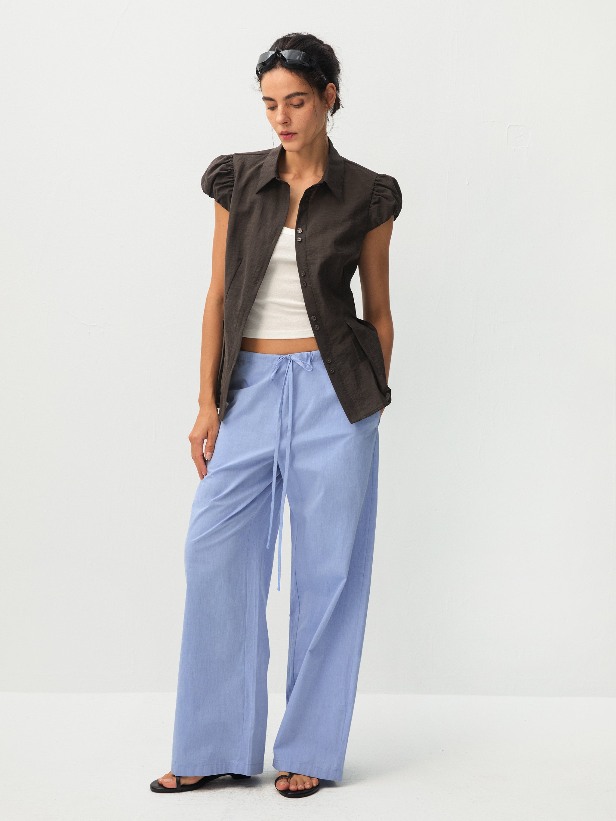 CUBIC Lyocell Blend Peplum Blouse