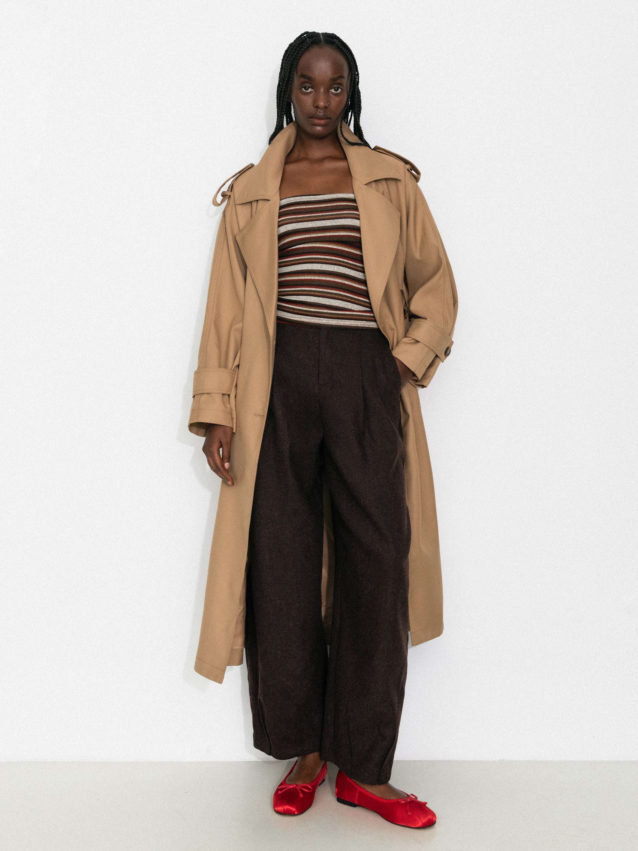 Classic British-Style Double-Breasted Trench Coat