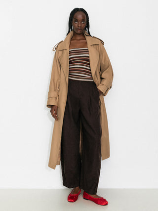 Classic British-Style Double-Breasted Trench Coat