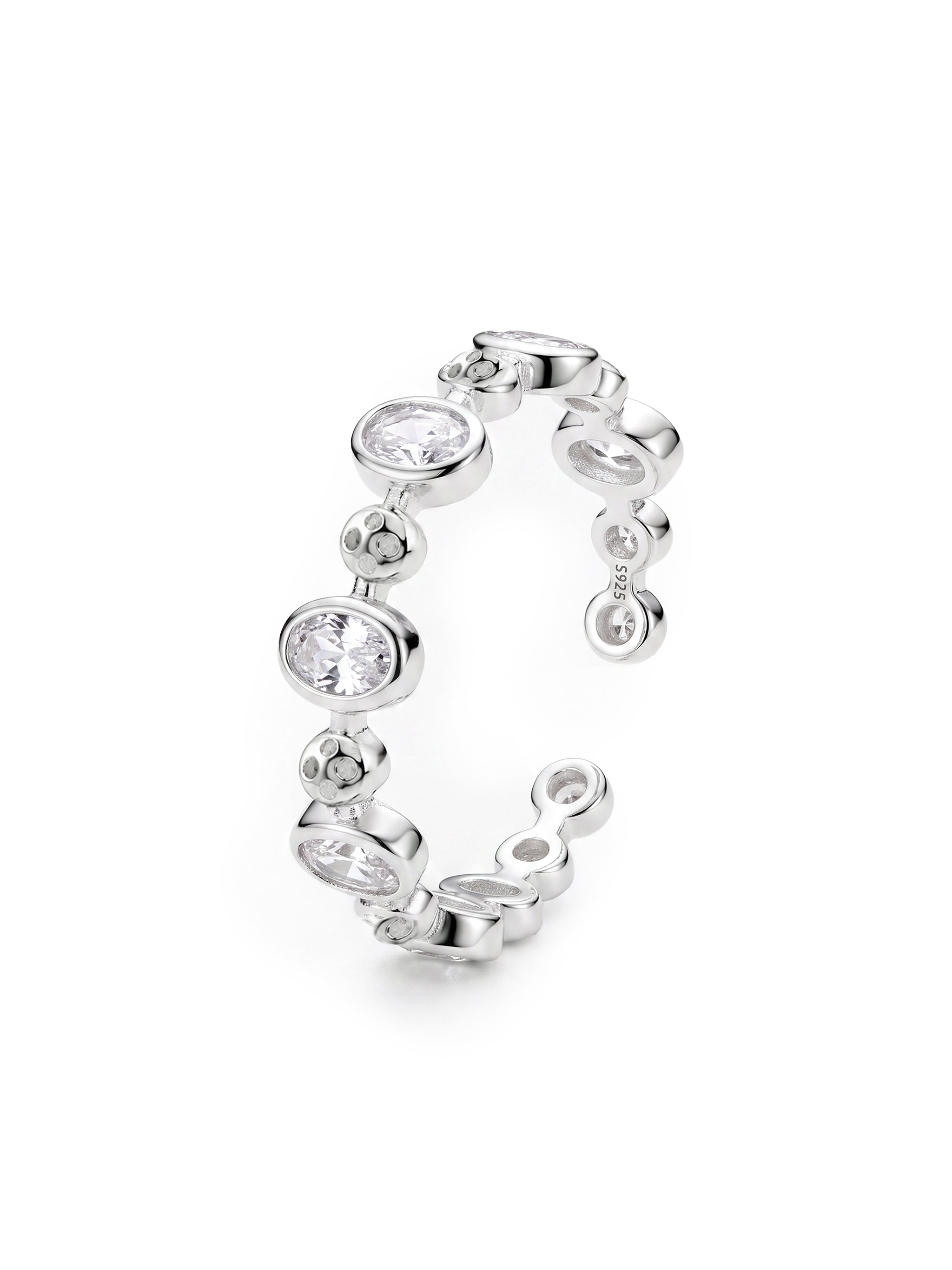 Staggered Chain CZ Ring-1