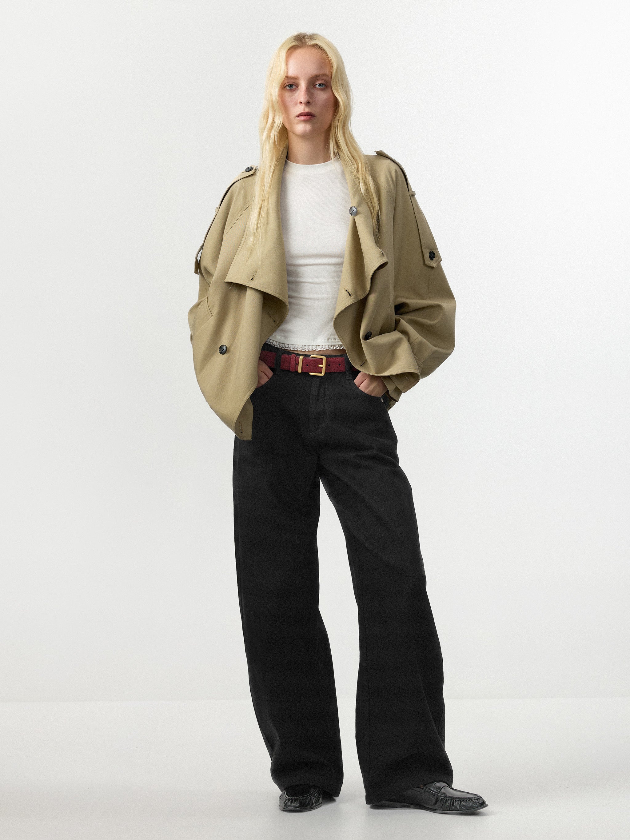 CUBIC Draped Collar Wrap Oversized Coat