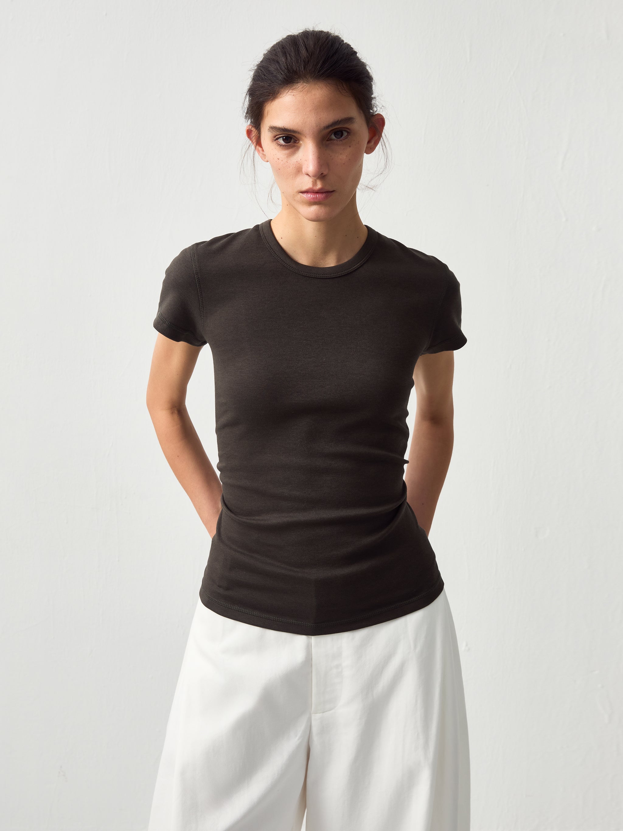 CUBIC Slim Cropped Crew Neck Top-5