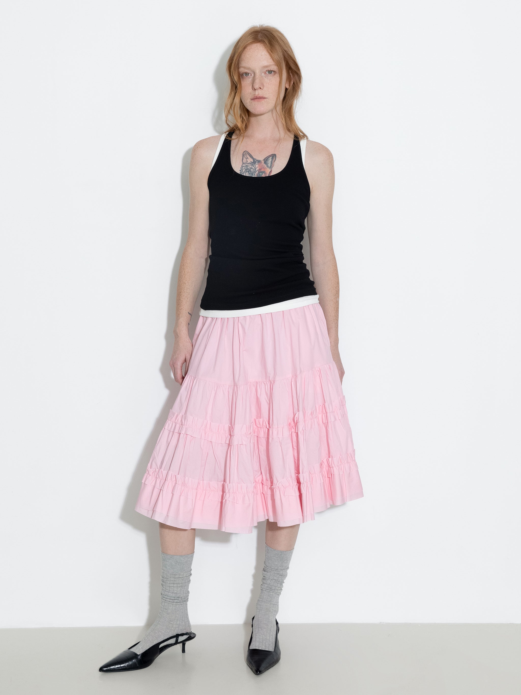 Pure Cotton Ruffle Cake Skirt-9