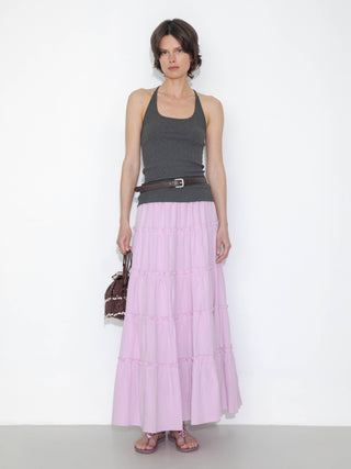 High-Waisted A-Line Maxi Flowy Skirt
