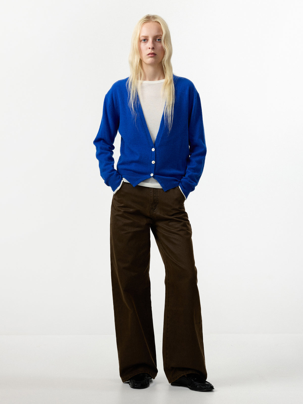 CUBIC 100% Wool V Neck Cardigan-1