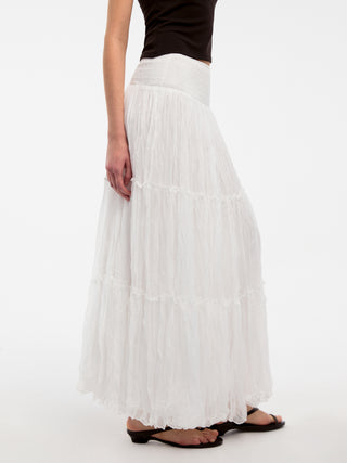 CUBIC Pleated and Gathered Design Tulle Skirt