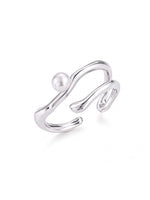 Double Layer Wave Open Ring