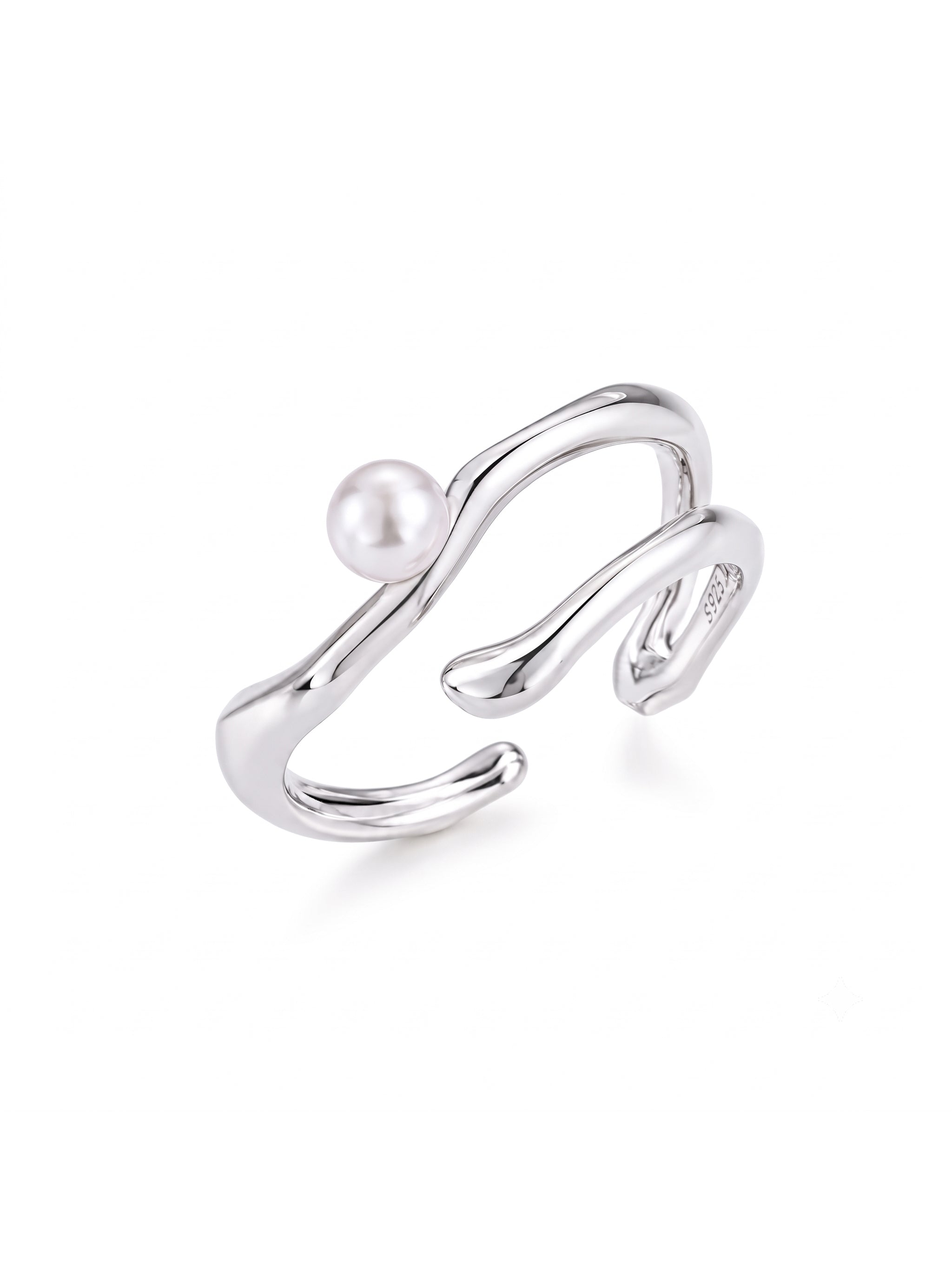 Double Layer Wave Open Ring-1