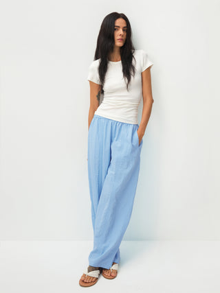 Loose-Fit Elastic Waist Tapered Trousers