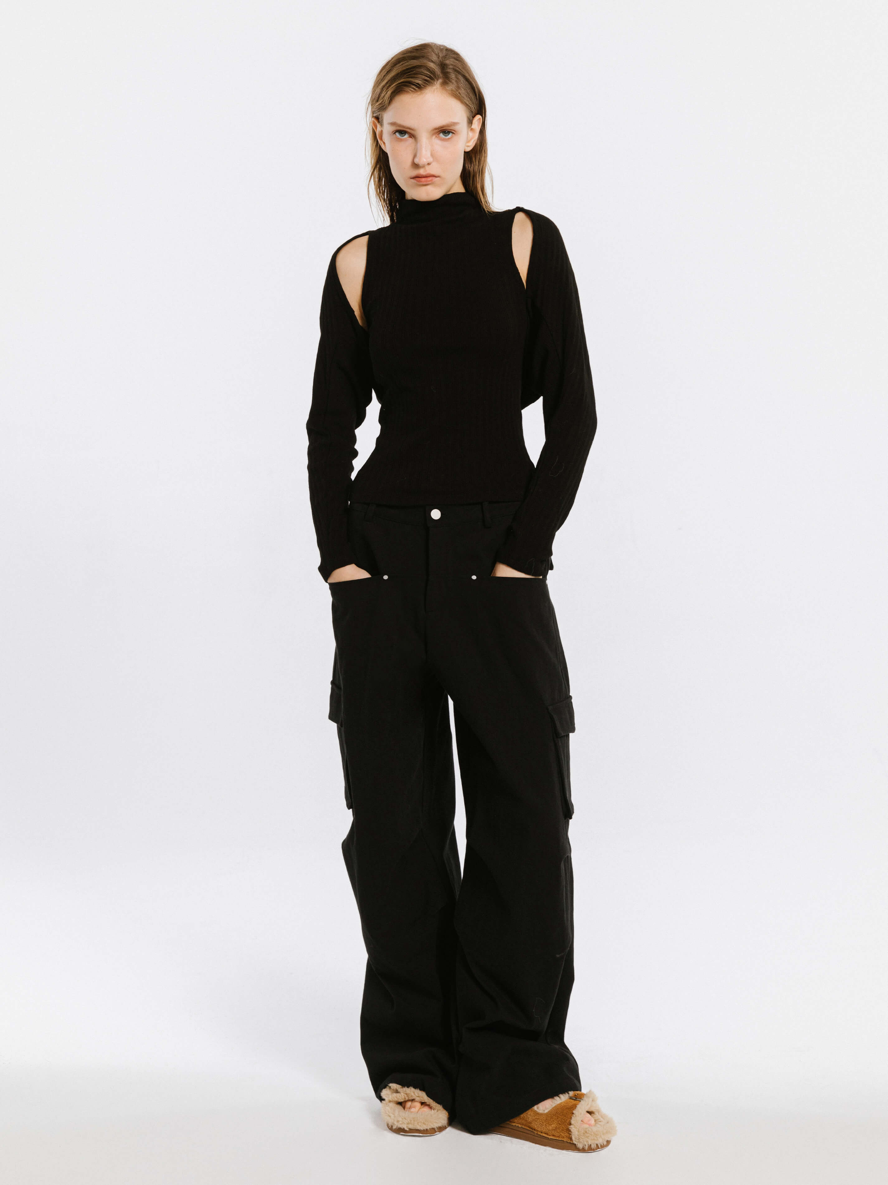 Detachable Knit Long Sleeve Top-1