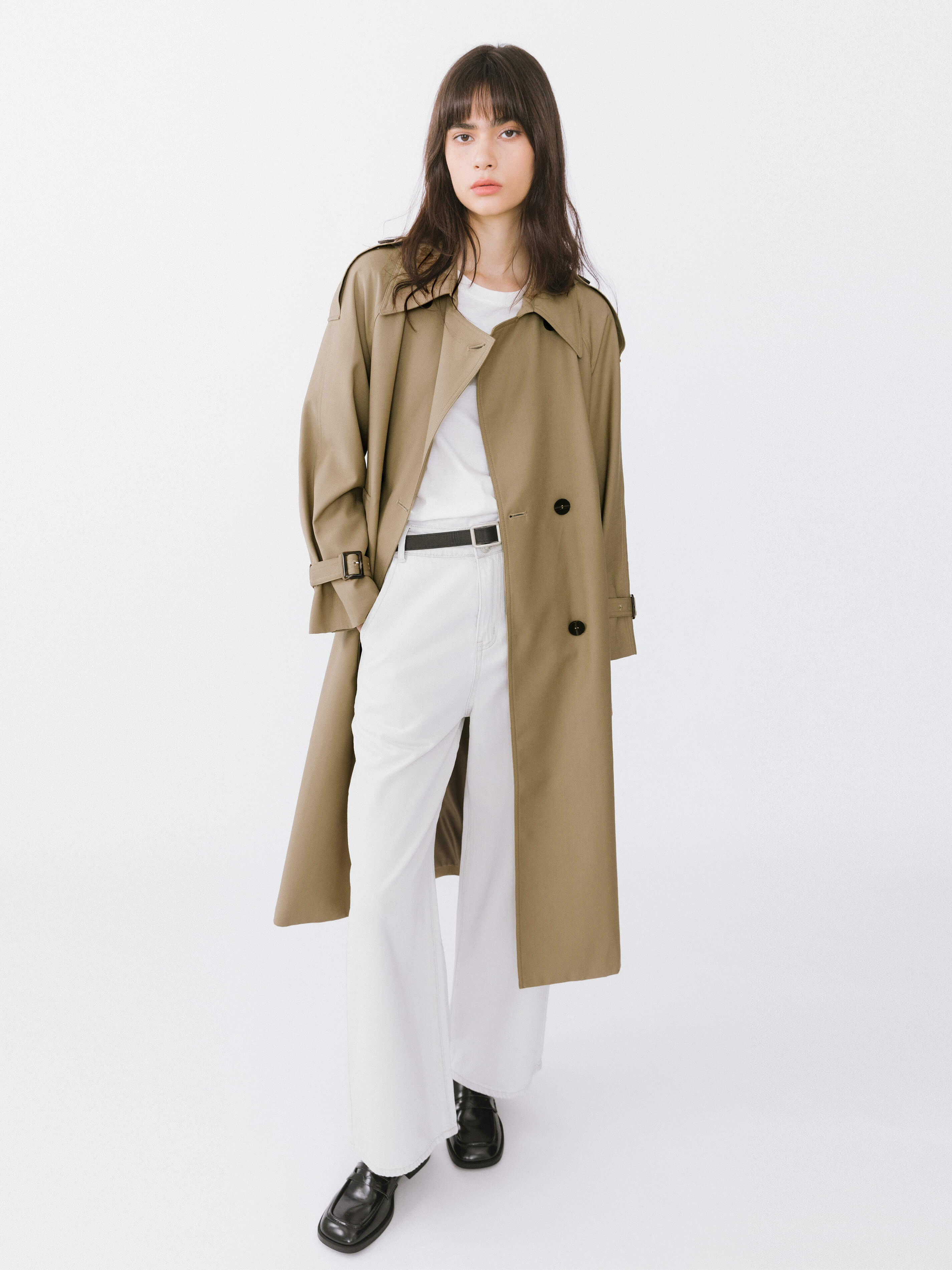 Classic Belted Double Breasted Trench Coat-1