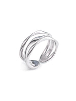Twisted Streamline Wave Open Ring